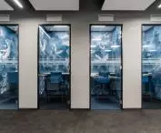 Space for individual work kept in blue colors