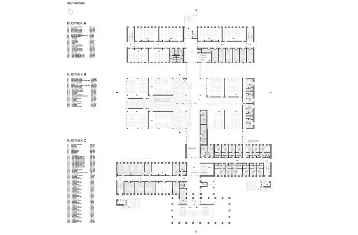 Projekt rozbudowy i adaptacji uczelni PWSIP w Łomży, rzut parteru 
