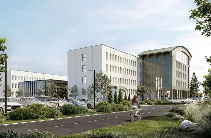 Projekt rozbudowy i adaptacji uczelni PWSIP w Łomży, wejście główne