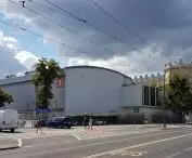 MTP Hall No. 6 and Collegium Heliodori - view from Grunwaldzka Street from the east
