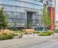 Square in front of Stary Browar in Poznan on Ratajczaka Street after revaluation by 1050 Pracownia Architektury