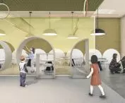 Projekt multidyscyplinarnego przedszkola w Kaliszu, przestrzeń ogólna