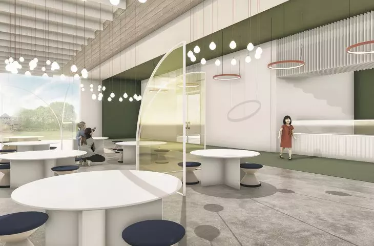 Projekt multidyscyplinarnego przedszkola w Kaliszu, jadalnia