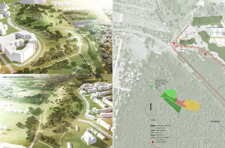 Park named after Cichociemnych Spadochroniarzy AK in Warsaw after reconstruction (visualization).