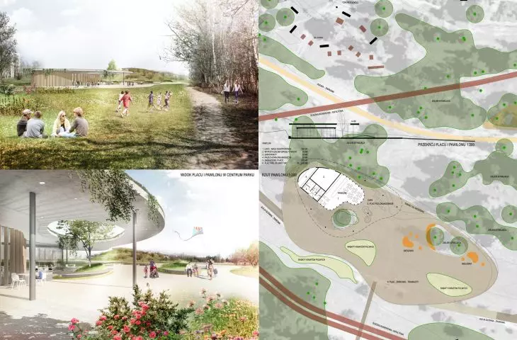 Park named after Cichociemnych Spadochroniarzy AK in Warsaw after reconstruction (visualization).