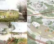 Park im. Cichociemnych Spadochroniarzy AK w Warszawie po przebudowie (wizualizacja)