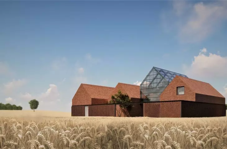 Farm House znajduje się pośród pól uprawnych