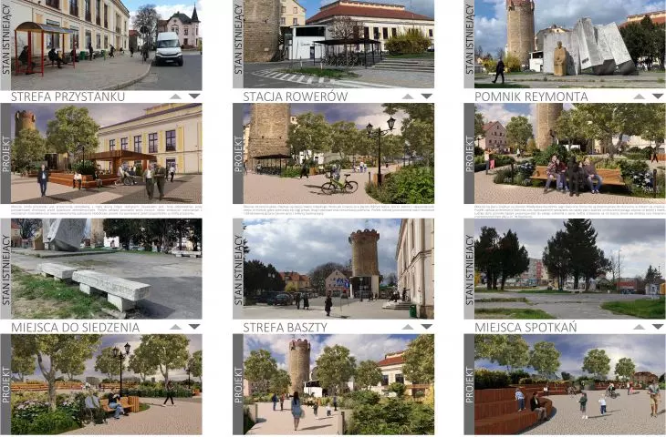 Wladyslaw Reymont Square in Zlotorya, zoning