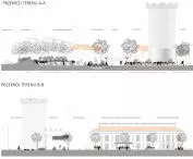 Wladyslaw Reymont Square in Zlotorya, cross sections