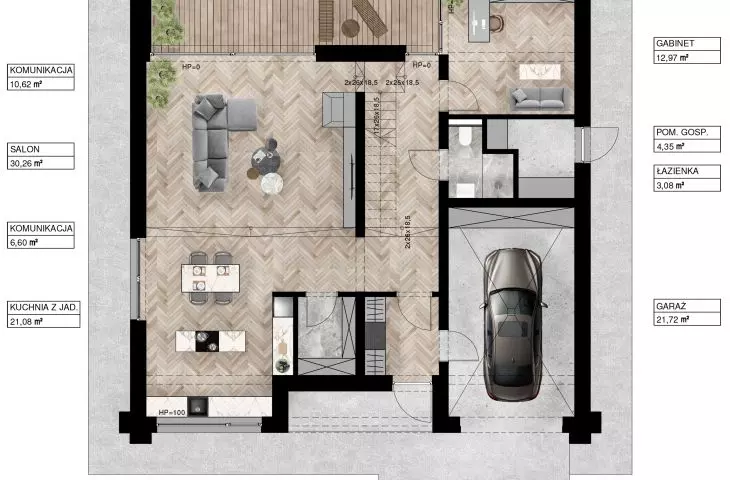 Tymiankowa estate, first floor plan of building B