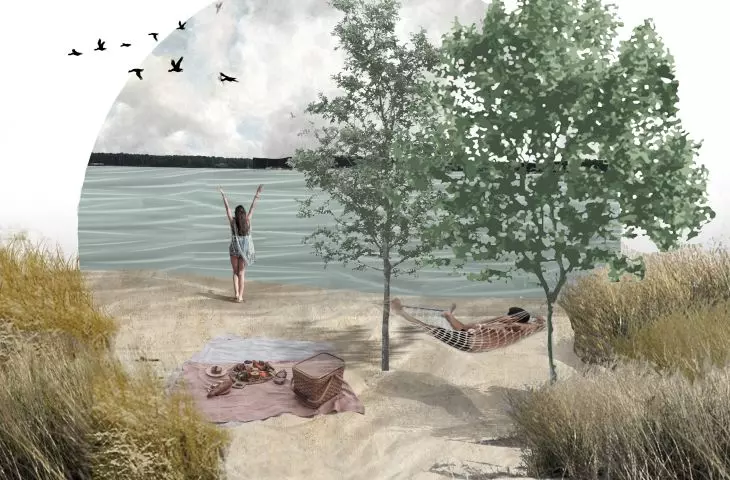 The Monada project includes several intimate beaches