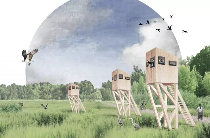 Monad project, southern rushes and observation booths