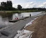 Works on the eastern bank of the Warta River at the level of the Piastowski settlement (August 2021).