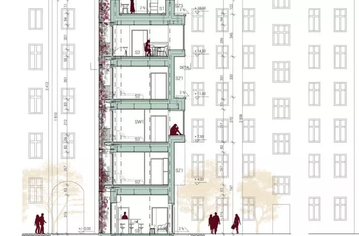 B-B cross-section