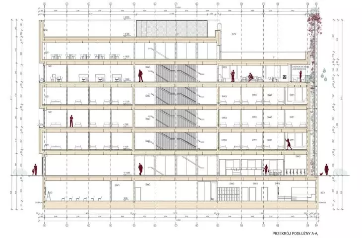 longitudinal section A-A