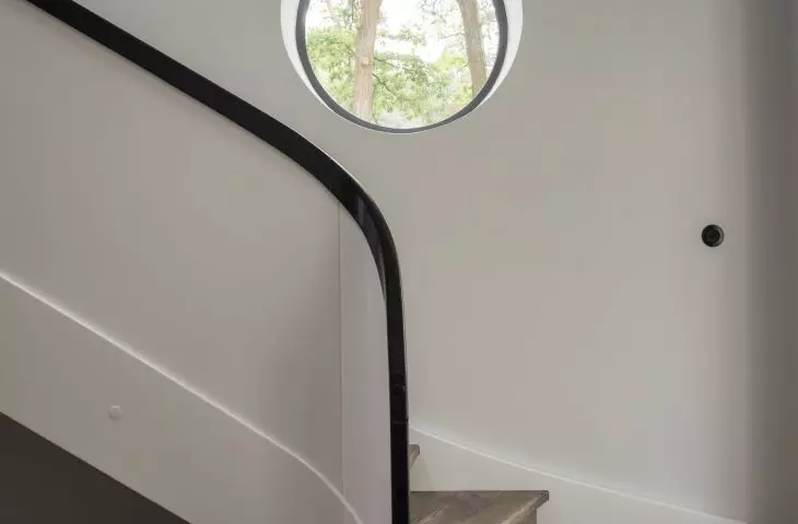 round window by the stairs
