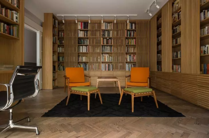on the first floor there is an impressive library housing a collection of nearly ten thousand books in total