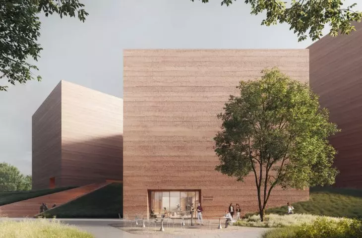entrance area on the north side with the entrance to the Cinema House and café