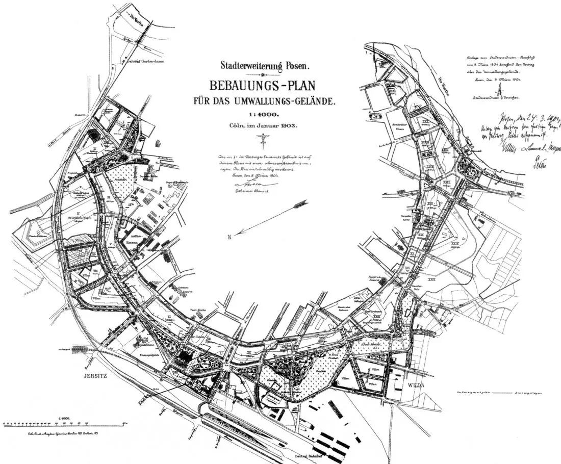 projekt poznańskiego ringu autorstwa Hermanna Josepha Stübbena z 1903 roku