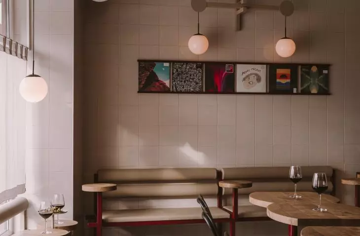 Interior bathed in bright colors