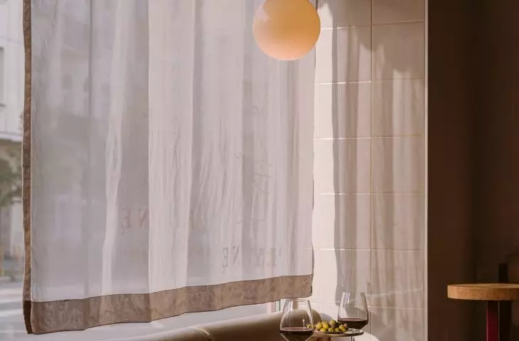 Transparent curtains in the windows