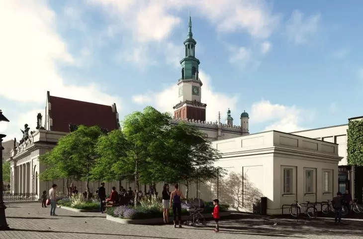 Visualization of the Old Market Square in Poznań after renovation