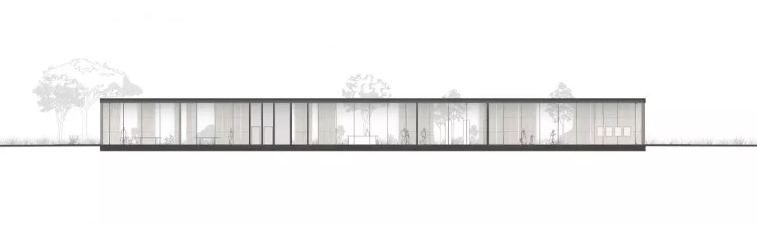 Przekrój centrum
odwiedzających