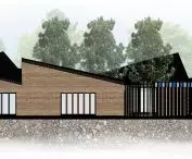 Kindergarten with nursery in Nagodzice, south elevation