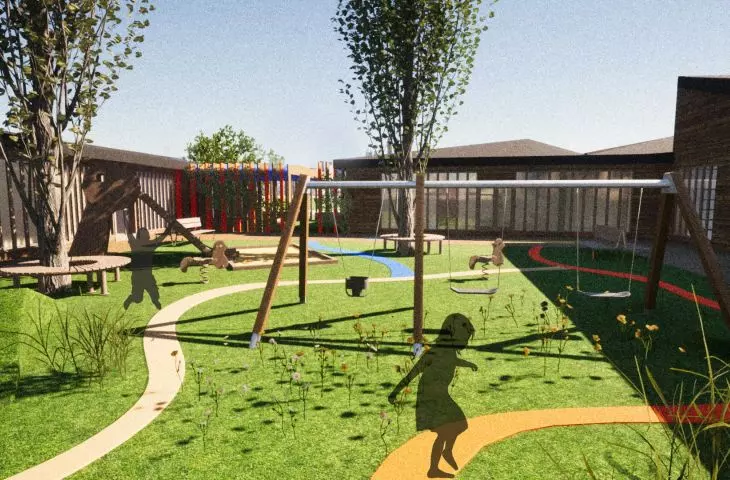 Courtyard with playground