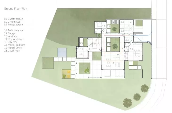 INvisible house, rzut parteru