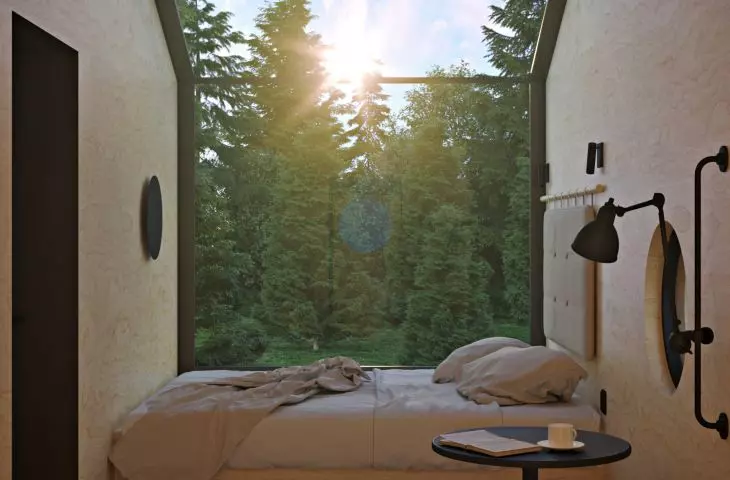view from inside the cottage