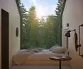 view from inside the cottage