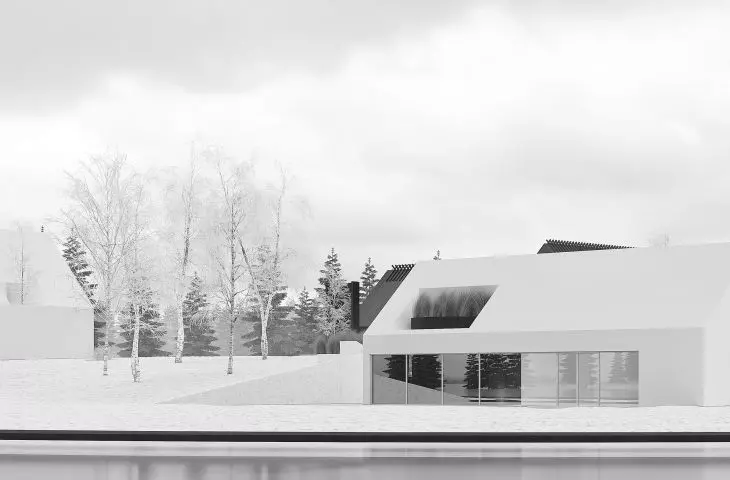 Minimalism Center in Kashubia, view from the water side