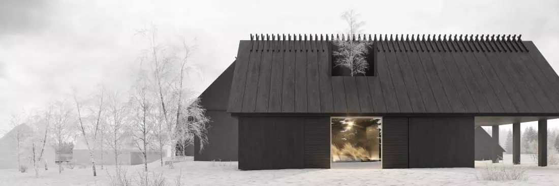 Budynek lobby, widok
od strony wjazdu