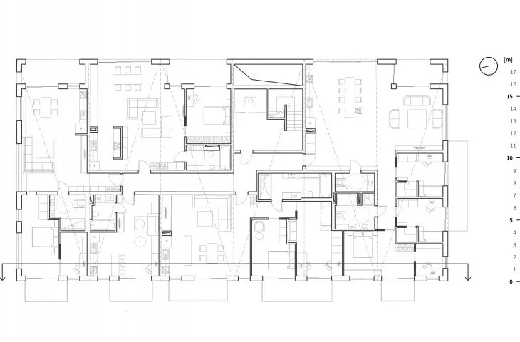 House on Debinska Street, level 1 and 3 plan 