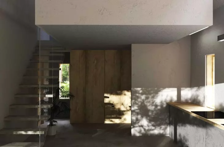 Wnętrza domków utrzymane są w minimalistycznym stylu