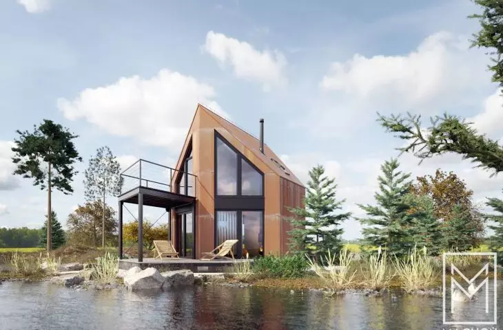 HeXa Hosue with corten facade