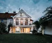 Villa in Old Bielany in the evening