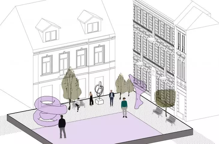 Urban space designed for outdoor exhibitions