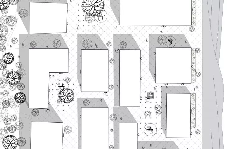 Layout of houses on the island