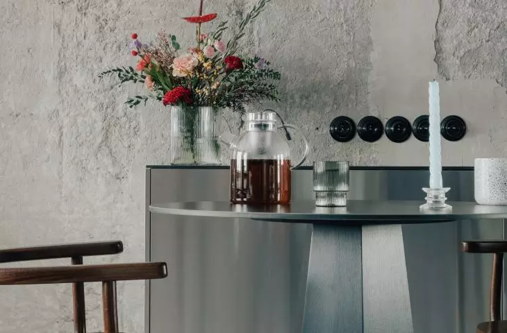 The apartment is characterized by interesting details