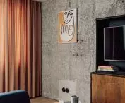 A television was placed in the showcase