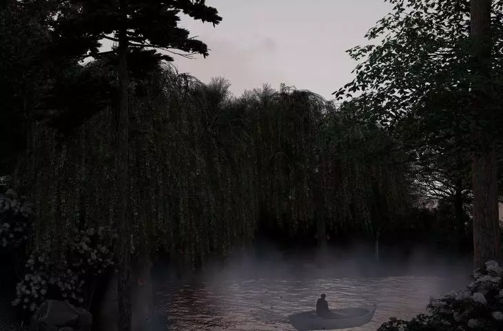 Lake near the proposed building