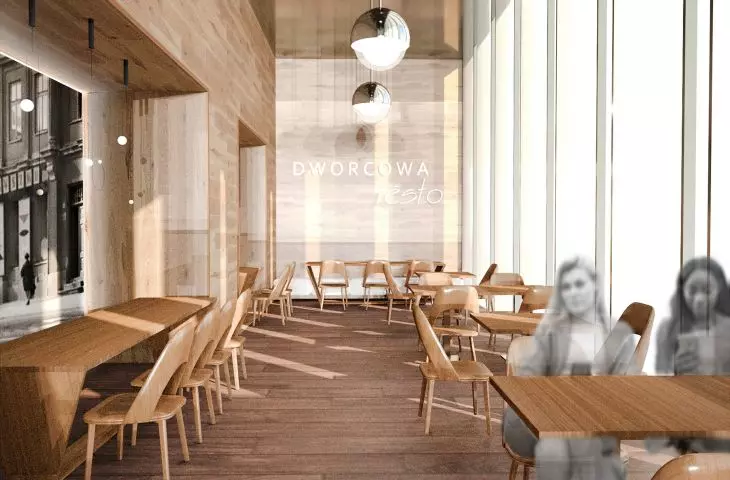 Kielce railway station, interior of bistro