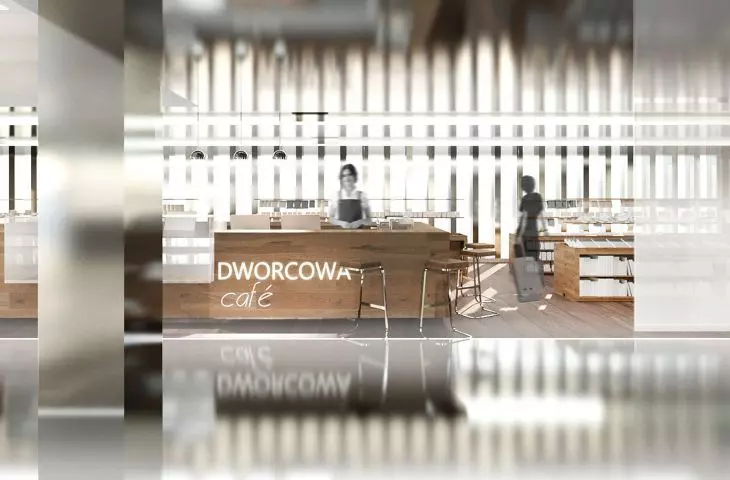 Kielce railway station, cafe and store