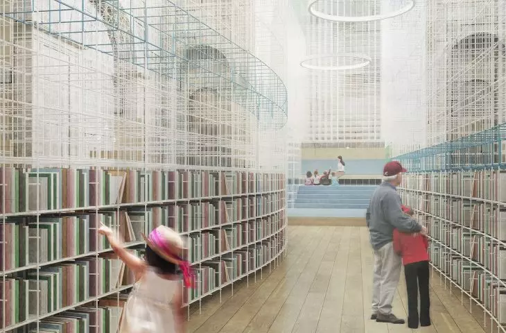 Adaptacja wnętrz dawnego klasztoru św. Moniki w Lizbonie, biblioteka