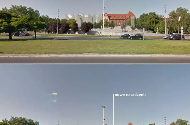Current and planned state - view from the side of the so-called castle route