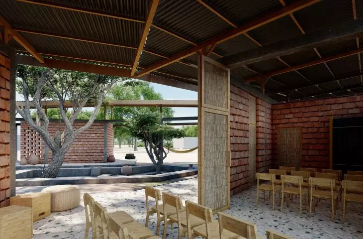 Projekt Domu Kobiet w Senegalu, wnętrze sali edukacyjnej