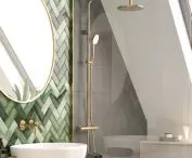 złoto i czerń w łazience