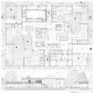 rzut first floor plan and cross-section